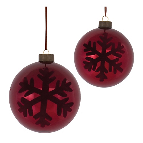 Melrose International Snowflake Ball Ornament (Set of 6)