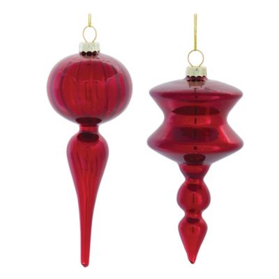 Melrose International Glass Finial Drop Ornament (Set of 12)