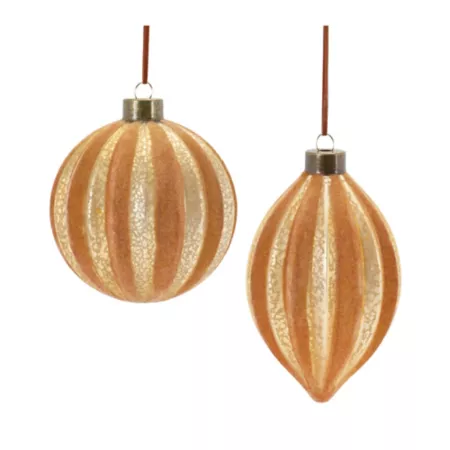 Melrose International Ribbed Glass Ornament (Set of 12) Christmas Ornaments & Tree Toppers