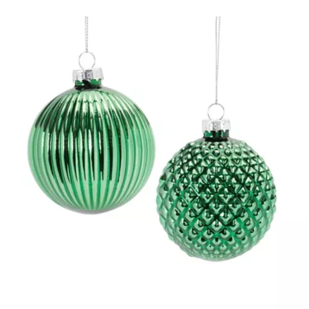 Melrose International Textured Glass Ball Ornament (Set of 12) Christmas Ornaments & Tree Toppers