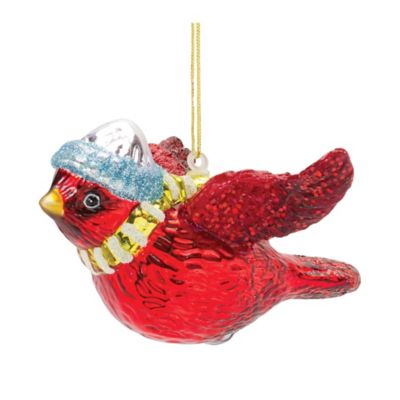 Melrose International Glass Cardinal Bird Ornament (Set of 6)