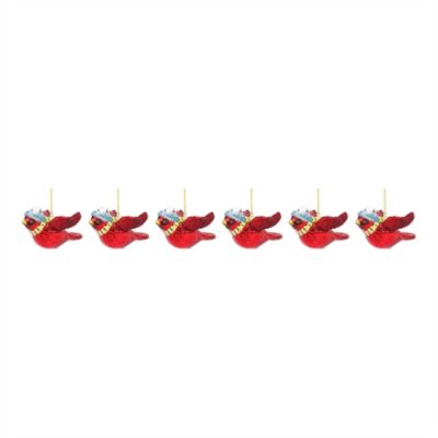 Image showing  Glass Cardinal Bird Ornament (Set of 6)