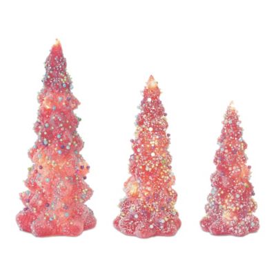 Melrose International LED Tree with Rainbow Pearl Ornaments (Set of 3)