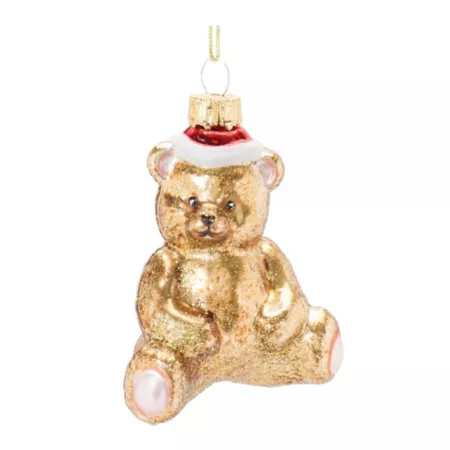 Melrose International Glass Teddy Bear Ornament (Set of 12) Christmas Ornaments & Tree Toppers