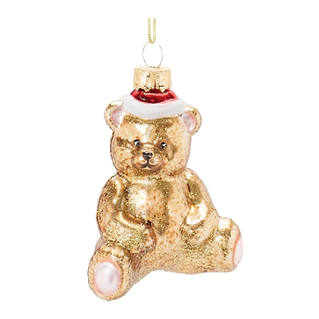 Melrose International Glass Teddy Bear Ornament (Set of 12)