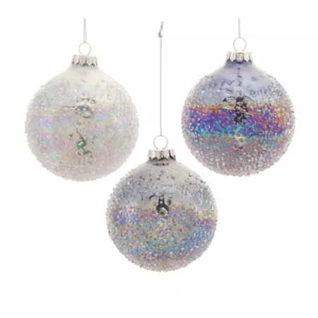 Melrose International Irredescent Glass Ball Ornament (Set of 12) Christmas Ornaments & Tree Toppers