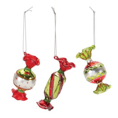 Melrose International Glass Wrapped Candy Ornament (Set of 12)