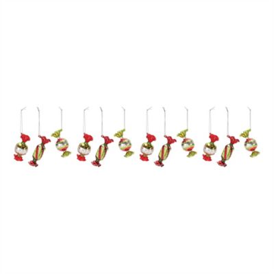 Image showing  Glass Wrapped Candy Ornament (Set of 12)