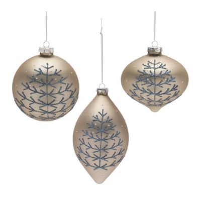 Melrose International Champagne Glittered Ball Ornament (Set of 6)