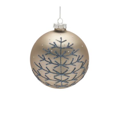 Image showing  Champagne Glittered Ball Ornament (Set of 6)