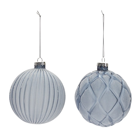 Melrose International Frosted Glass Ball Ornament (Set of 6)