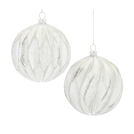 Melrose International Ribbed Mercury Glass Ball Ornament (Set of 6)