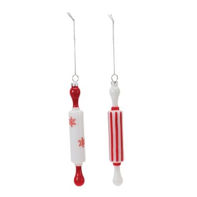 Image showing  Glass Rolling Pin Ornament (Set of 12)