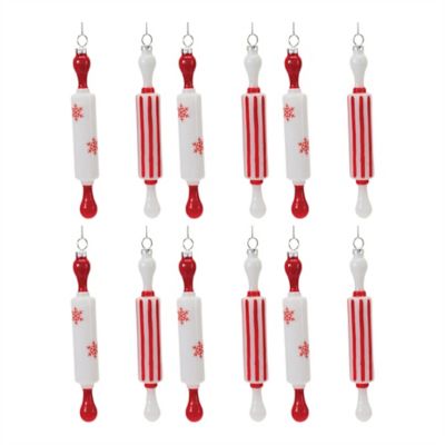 Image showing  Glass Rolling Pin Ornament (Set of 12)