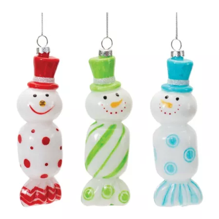 Melrose International Glass Snowman Ornament (Set of 12) Christmas Ornaments & Tree Toppers