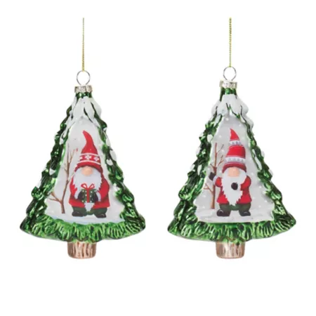 Melrose International Gnome Pine Ornament (Set of 12) Christmas Ornaments & Tree Toppers