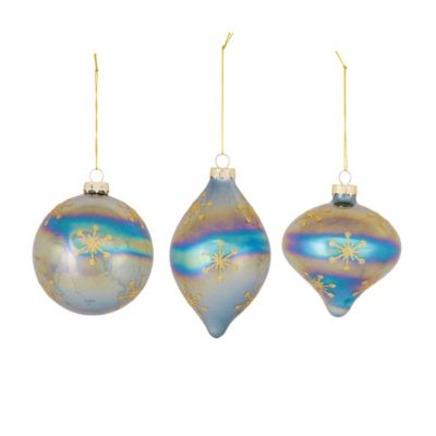Image showing  Irredescent Glass Snowflake Ornament (Set of 6)