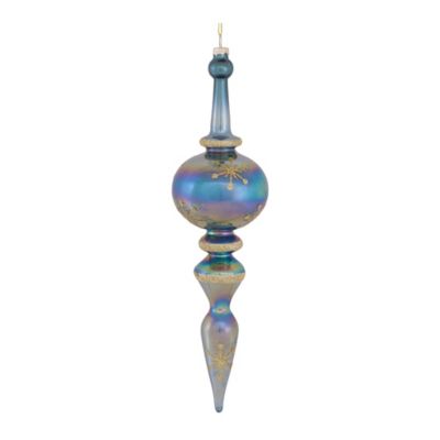 Image showing  Irredescent Glass Finial Drop Ornament (Set of 6)