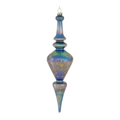 Image showing  Irredescent Glass Finial Drop Ornament (Set of 6)