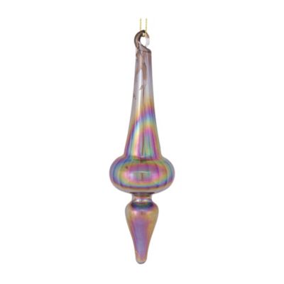 Image showing  Irredescent Glass Finial Drop Ornament (Set of 12)