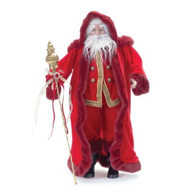 Melrose International Jeweled Staff Santa 23 in. H
