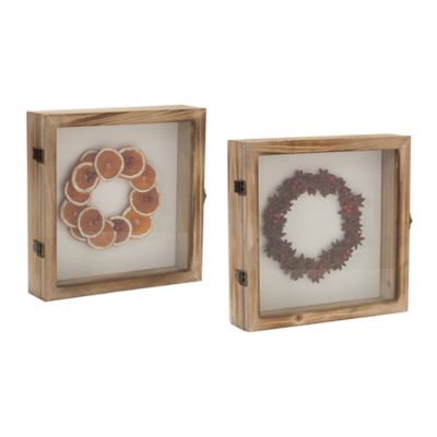 Melrose International Dried Fruit Wreath Shadow Box (Set of 2)