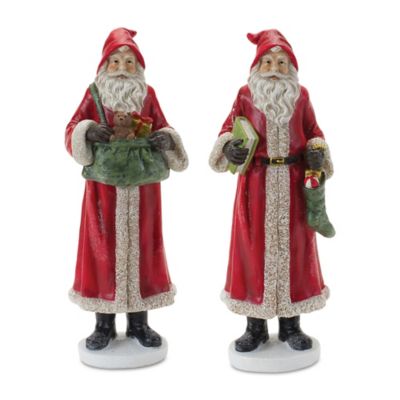 Melrose InternationalSanta with Toys Figurine (Set of 2)