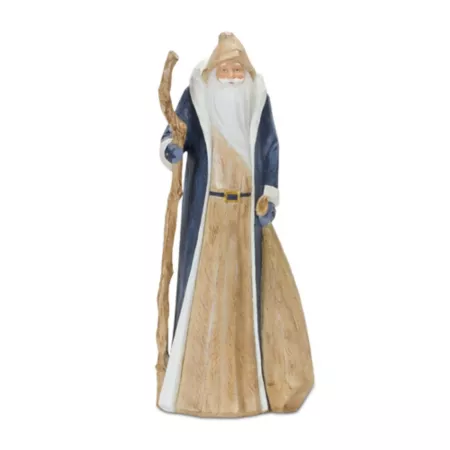 Melrose InternationalRustic Santa Claus Statue with Stick 15.75" H Christmas Kitchen & Tabletop Decor