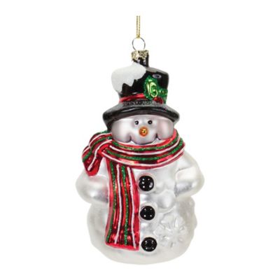 Melrose International Glittered Glass Snowman Ornament (Set of 6)