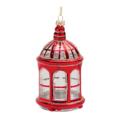 Melrose International Glittered Glass Lantern Ornament (Set of 6)
