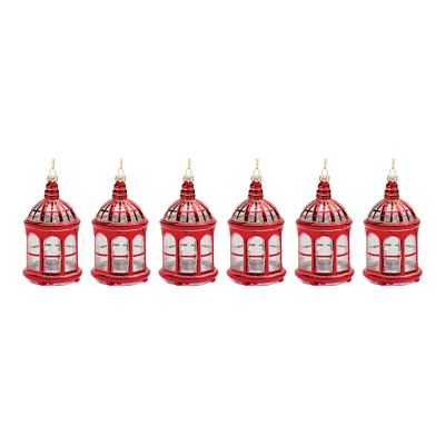 Image showing  Glittered Glass Lantern Ornament (Set of 6)