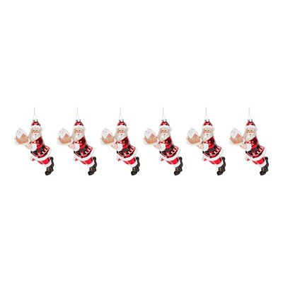 Image showing  Glass Santa with Gingerbread Ornament (Set of 6)