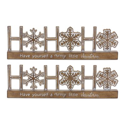 Image showing  Ho Ho Ho Tabletop Sentiment Sign (Set of 2)