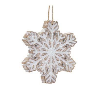 Image showing  Glittered Snowflake Ornament (Set of 3)