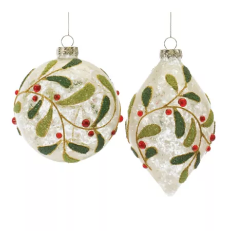 Melrose International Beaded Glass Mistletoe Ornament (Set of 6) Christmas Ornaments & Tree Toppers