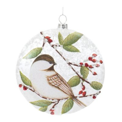 Melrose International Glass Chickadee Bird Ball Ornament (Set of 6)