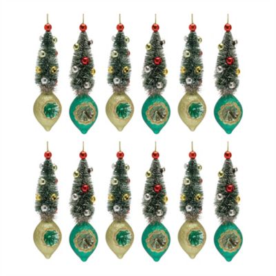 Image showing  Pine Tree Reflector Drop Ornament (Set of 12)
