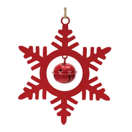 Melrose International Metal Snowflake Ornament with Bell (Set of 12) Christmas Ornaments & Tree Toppers