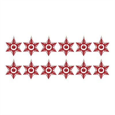 Image showing  Metal Snowflake with Bell Ornament (Set of 12)