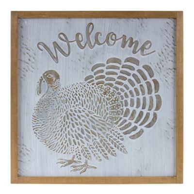 Melrose International Metal Welcome Turkey Sign 20 in. SQ