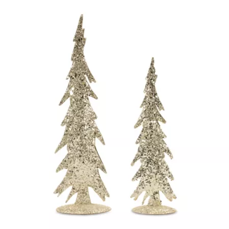 Melrose InternationalGold Mosaic Glass Tree (Set of 2) Christmas Kitchen & Tabletop Decor