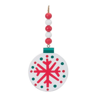 Image showing  Wood Beaded Snowflake Ornament (Set of 12)