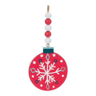 Image showing  Wood Beaded Snowflake Ornament (Set of 12)