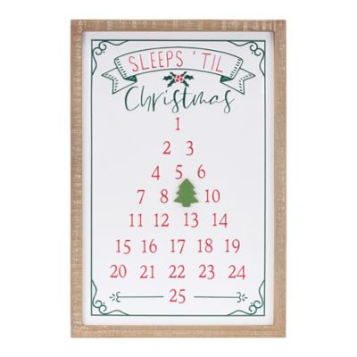 Melrose International 22 in. Sleeps Til Christmas Countdown Wall Sign