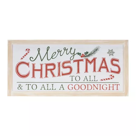 Melrose InternationalWood Merry Christmas Good Night Sign 30 in. Christmas Wall Decor