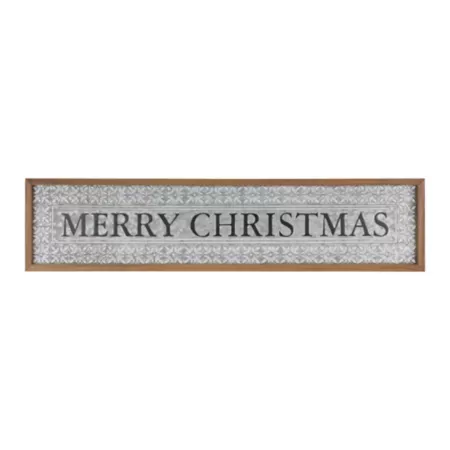 Melrose International Merry Christmas Ornate Metal Sign 34" L Christmas Wall Decor