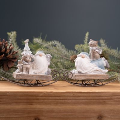Image showing  Gnome on Sled Figurine (Set of 2)