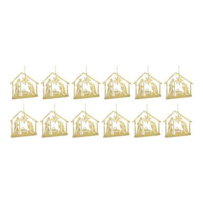 Image showing  Metal Holy Family Cut Out Ornament (Set of 12)