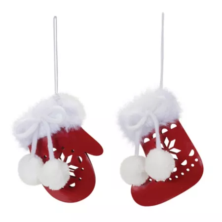 Melrose International Snowflake Mitten and Stocking Ornament (Set of 12) Christmas Ornaments & Tree Toppers