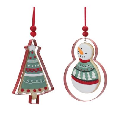 Melrose International Tree and Star Cookie Cutter Ornament (Set of 12)